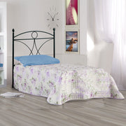 Single iron bed with black iron bed frame ALICE 92x208x h128 cm