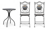 Garden set table and 2 chairs with Huston ceramic decorations
