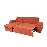 Alyssa corner sofa peninsula reversible orange 247x157