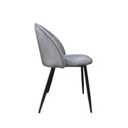 Grey Fabric Chair with Black Metal Legs 78x47x57 cm