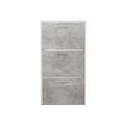 Shoe cabinet with 3 flaps white and concrete structure 61x25xh.115 cm