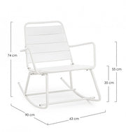Rocking chair white bizzotto lillian