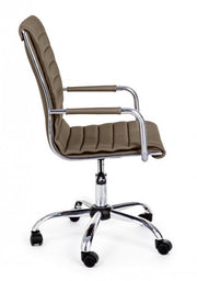 Office armchair with armrests Perth brown in eco-leather