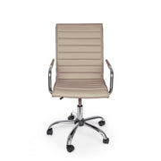 Dove gray office armchair with armrests in eco-leather