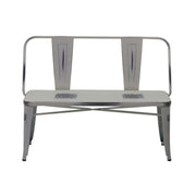 Iron bench with antique white backrest 111 x 51 x h 82.5 cm