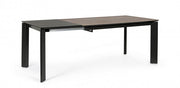 Gray and black extendable table
