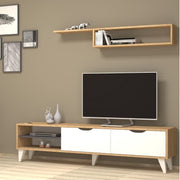 Living room TV stand White Oak VOLGE 180x35x h47 cm