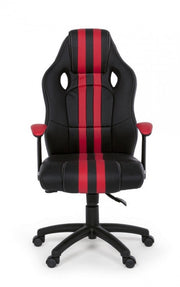 Office armchair with red leatherette Spider armrests