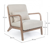 Ancilla Vintage armchair in cotton linen with cushion
