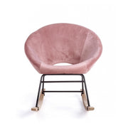 Rocking armchair in Antique Pink velvet ANNIKA 74x77x h74 cm
