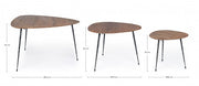 Set of 3 industrial style wooden boscage coffee tables