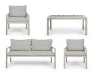 Ivory garden lounge with removable cushions