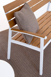 Isak white garden furniture bench