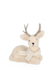 Set of 3 Ivory Sitting Reindeer Kerrie 22x27H