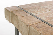 Garrett industrial urban table with wooden top