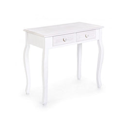 Classic console in wood 2 drawers Charlene white