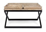 Tray coffee table with tray 90x90 cm