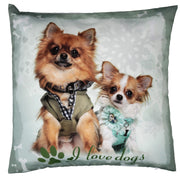 Fabric cushion with blue dog cm43x43
