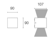 Wall lamp 6W + 6W Led 3000K white lula line