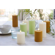 Stable Carved Wax LED Candle H 14.8 x Ø 7.5 cm