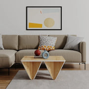 Diamond square design table for living room oak