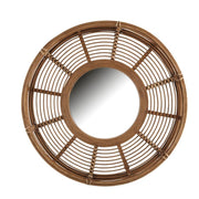 Round natural wood mirror cmø62x8,5