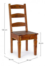 Chateux chair in antique rustic acacia wood