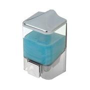 Transparent and Chrome Liquid Soap Dispenser 1L - 10.5 x 10.5 x 19 cm