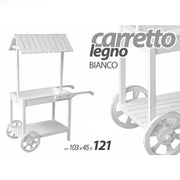 Carretto bianco portapiante da giardino espositivo cm 121