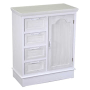 White liverpool wooden chest of drawers 1 door + 4 drawers cm66x32h81