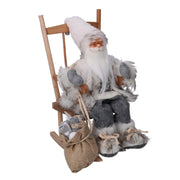 Fabric Santa Claus on gray chair 23x22,5h30 cm