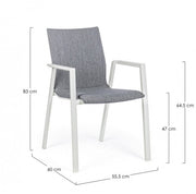 Stackable white gray outdoor garden chair