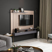 TV stand walnut anthracite details 157x21xh.120 cm