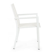 Konnor white aluminum chair with armrests