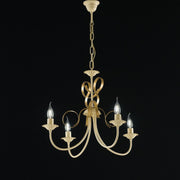 Ivory gold decape iron chandelier four lights 61x h47 cm