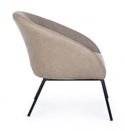 Taupe velvet armchair in design style