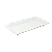 Rectangular white metal tray cm43x28
