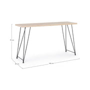 Steel console with wooden top DISTRICT 140x39x h79 cm