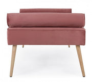 Bench rose gold legs design antique pink velvet
