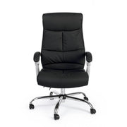 Lisbon black reclining office armchair with leatherette armrests