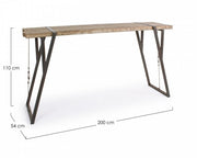 Tavolo bar stile industrial Blocks 200x54 cm