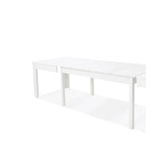Extendable table in white ash melamine 160-320x90 cm