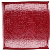 Squared red faux leather puff cm30x30h30
