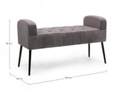 Gray design style velvet bench