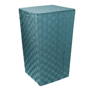 Square lined aqua green polyester basket cm33x33h53