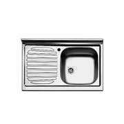 Kitchen sink sink with left drainer in steel 50x90 cm