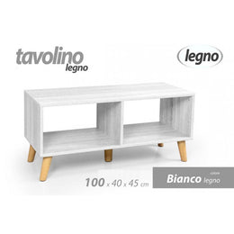 Low white coffee table cm 100 x 40 x 45 h