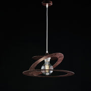 Suspension lamp in iron laser cut Corten Brown 40x h18 cm