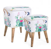 Set of two Forestis stools with container bizzotto