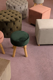 ADELINE antique pink vintage velvet pouf 40x40x h44 cm